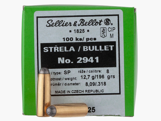 Sellier & Bellot Pociski 8mm J / .318 (8x57 I / 8x57 IR) SP 196GR 100 sztuk