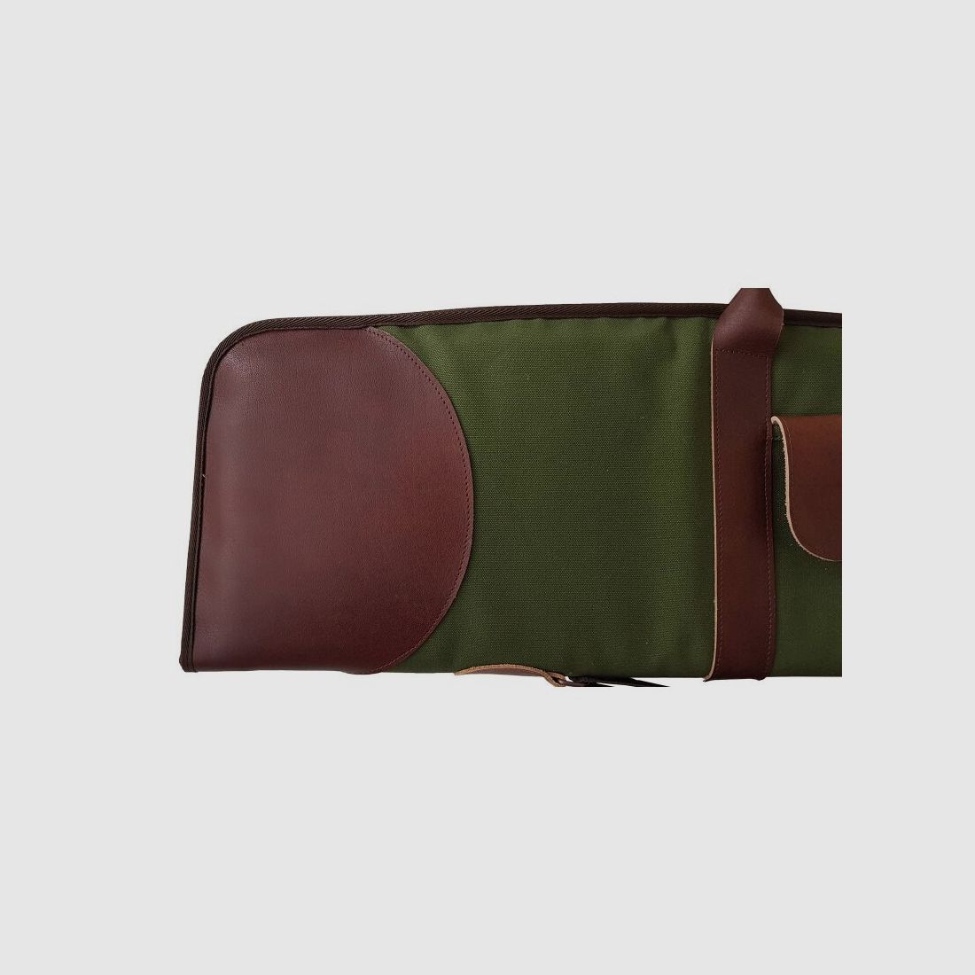 AKAH Futteral Canvas-Leder Grün-Braun
