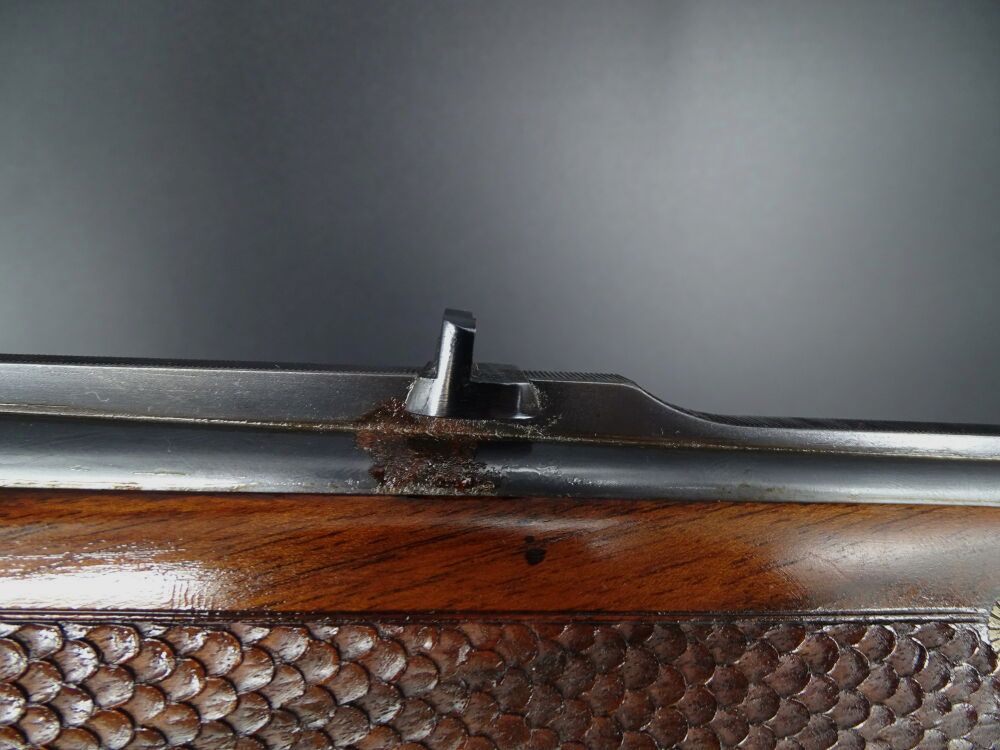 Rifle doble Mischitz grabado rinoceronte bisonte guepardo calibre 9,3x74R liquidación de colección