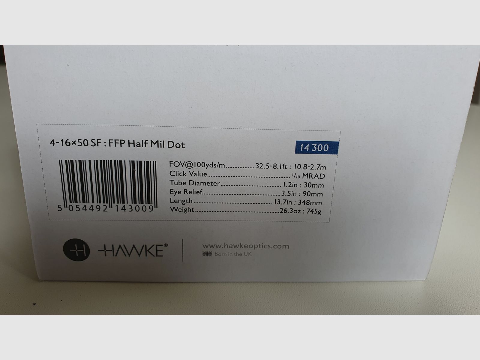 Hawke Vantage 4-16x50 SF: 30 WA FFP Halve MilDot 14300