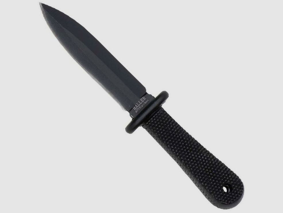 Neckknife schwarz Gummigriff einseitig geschliffen
