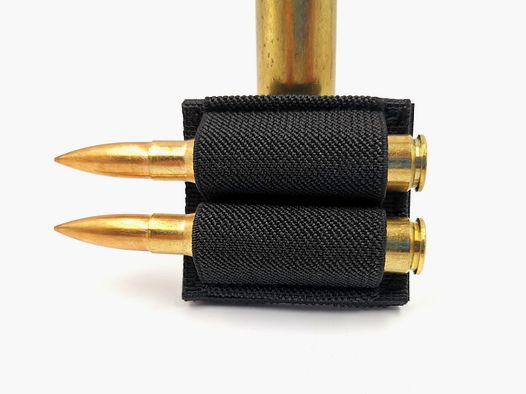 Patronenhalter für 2 Patronen schwarz oliv sand Munitionstasche Jagd Gewehr Long Range Cartride Hold