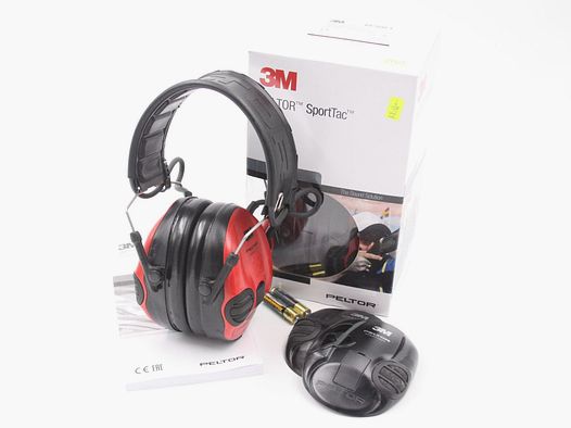 Protection auditive Peltor 3M SportTac, noir et rouge, SNR 26dB