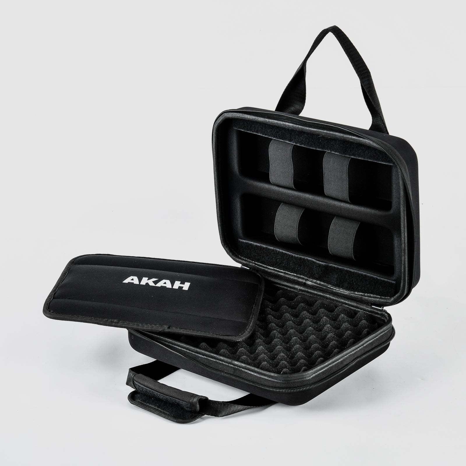 AKAH Hardcase Kurzwaffenkoffer – Nylon/Noppenschaum, abschließbar – 30,5×22,5×10,5 cm – Schwarz