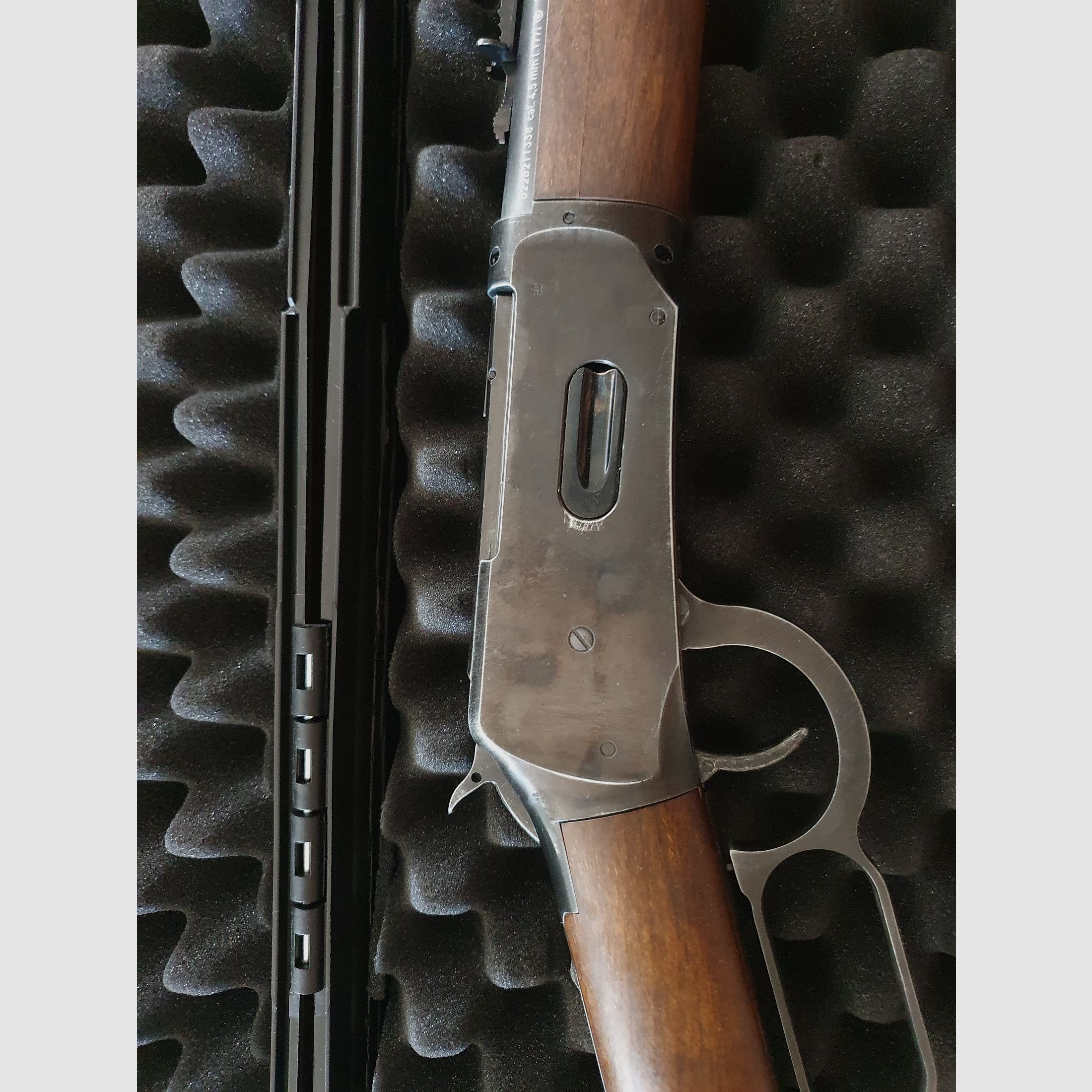 Legends Cowboy Rifle Co2 Gewehr antik finish , inkl. 34 Ladehülsen Diabolo + BB, Koffer
