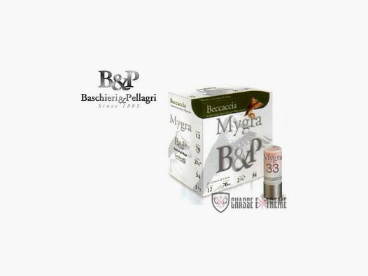 25 Cartucce B&P Mygra Beccaccia 34 Gr Cal 12/70