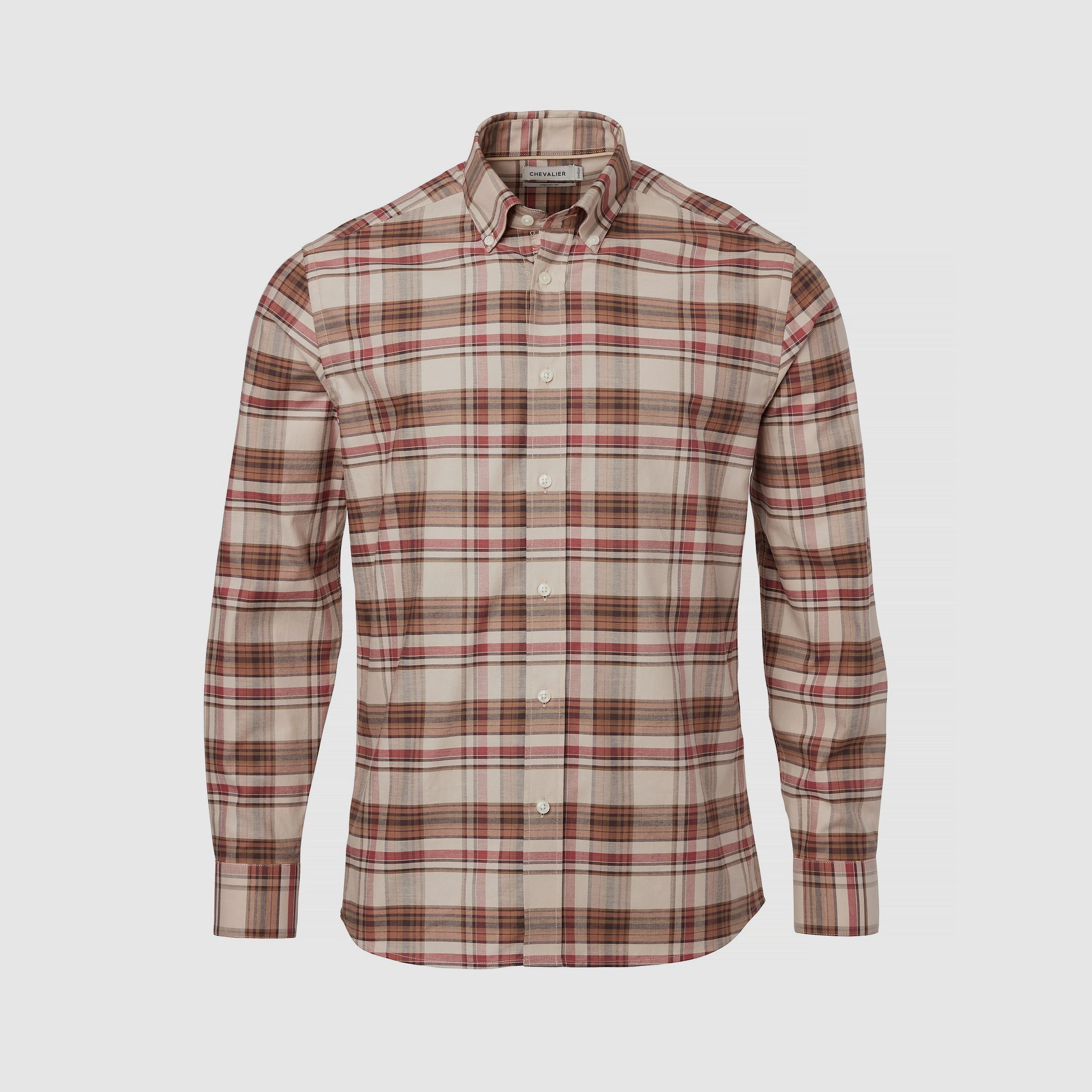 Chevalier Betley Regular Fit Shirt Heren Millet Bruin Geruit XXL