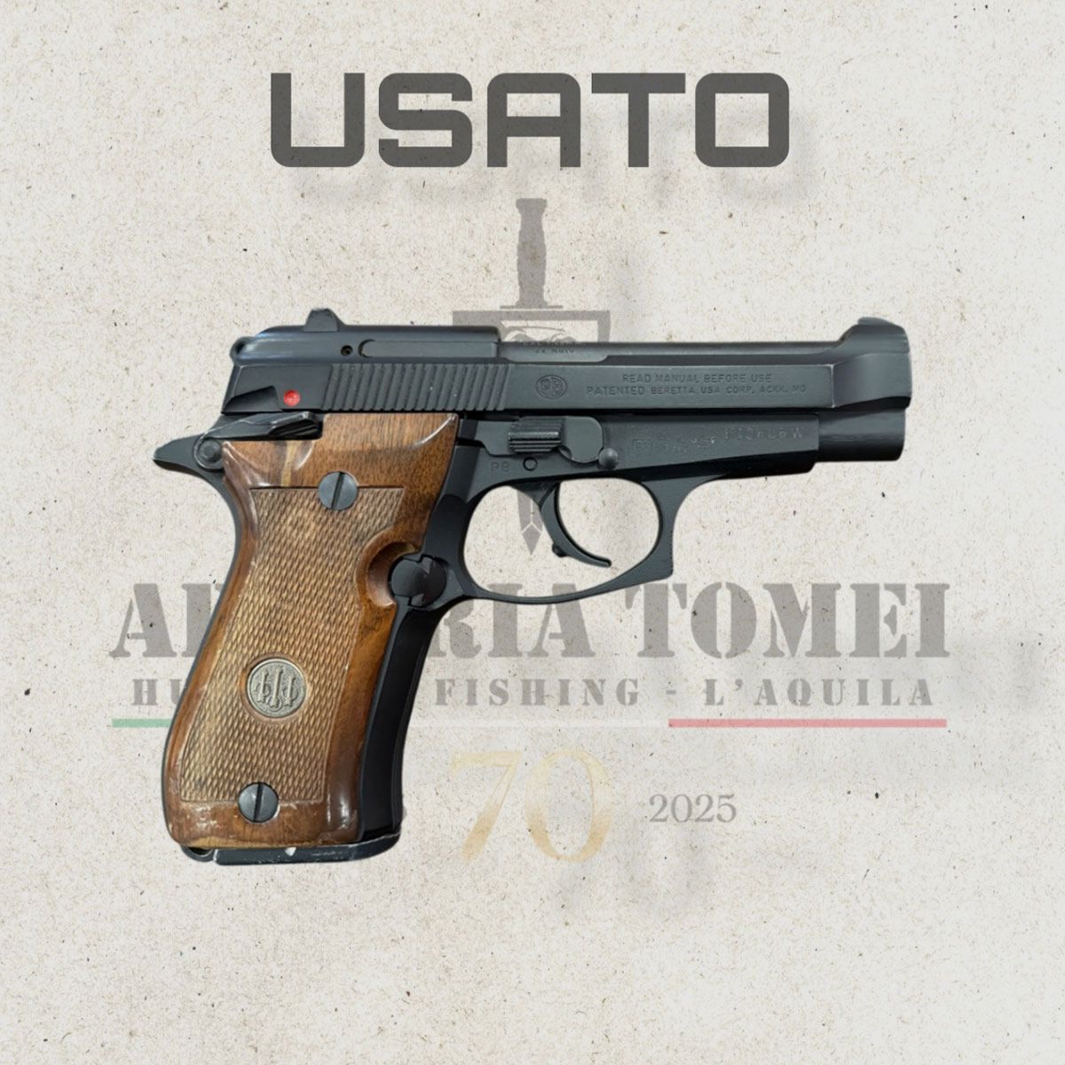 USATO – PISTOLA – BERETTA MOD. 81F cal. 7,65, immagine 2 di 3