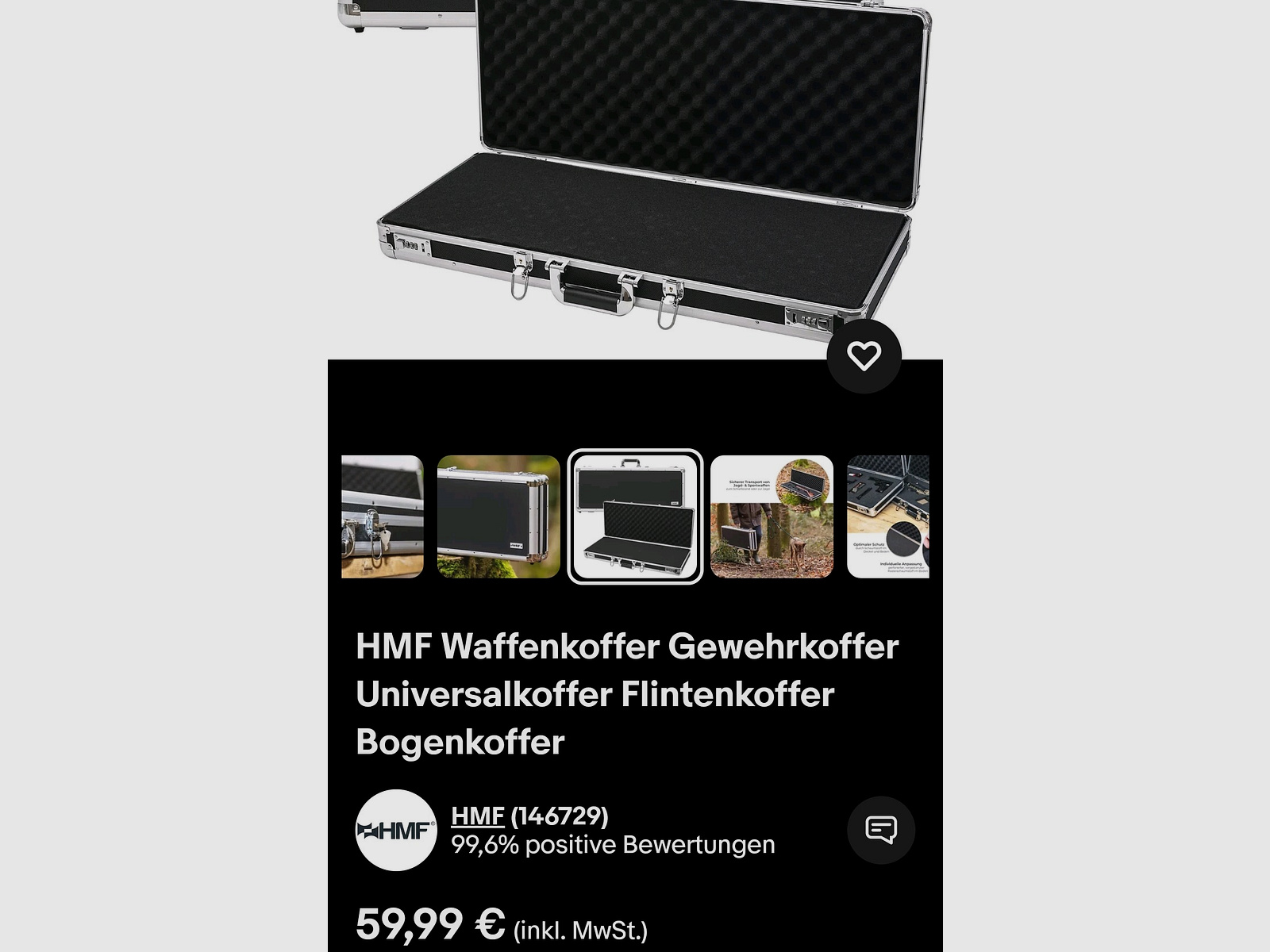 Waffenkoffer ca. 82x33x13cm