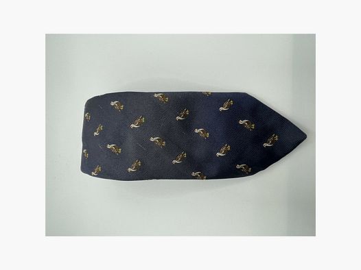 Robert Keyte cravate 100% soie bleue motif coq de bruyère