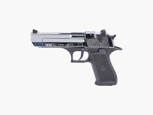 Retay Big Fifty LW Schreckschuss Pistool 9 mm P.A.K Chrome-Finish