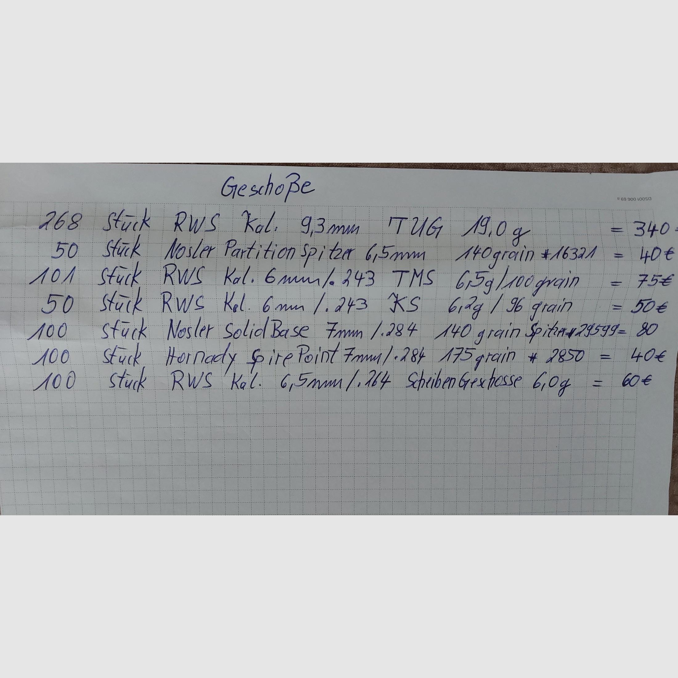 Diverse munizioni di diversi produttori.