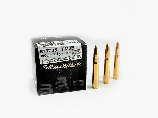 S&B Büchsenpatrone 8x57 IS VM /FMJ 12,7g/196grs