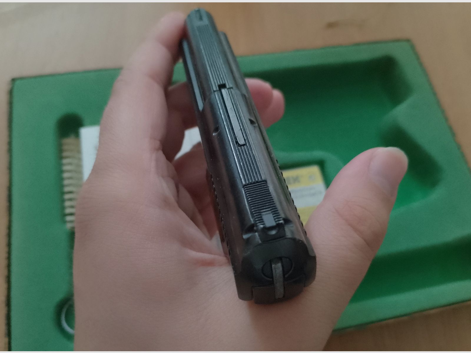 Alte Rhöner SM 15 Kal. 8 mm Knall im PTB 83/2 mit Verpackung!