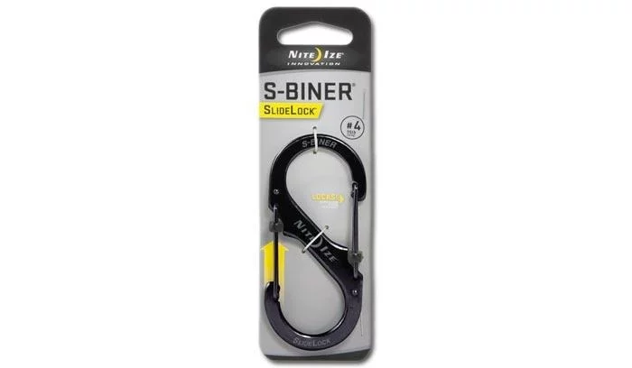 Nite Ize steel carabiner S-Biner #4 SlideLock - Black - LSB4-01-R3