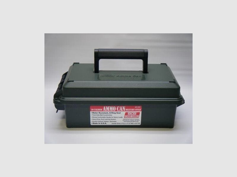 MTM mallette à munitions, boîte de transport de munitions avec poignée CAN.30 verte#AC 30C-11