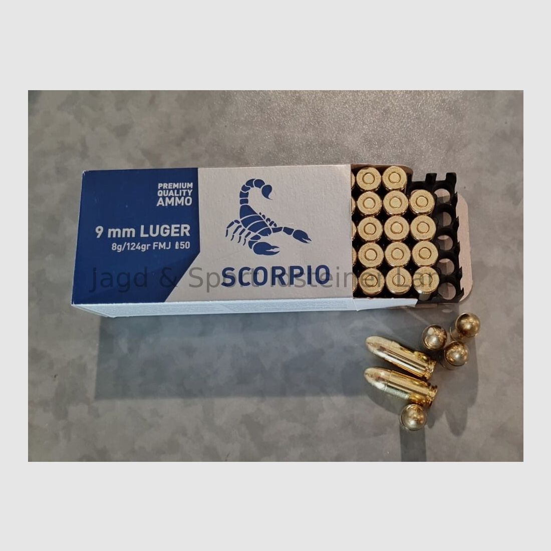 STV Scorpio. FMJ, 124grs, 50 cartridges per pack