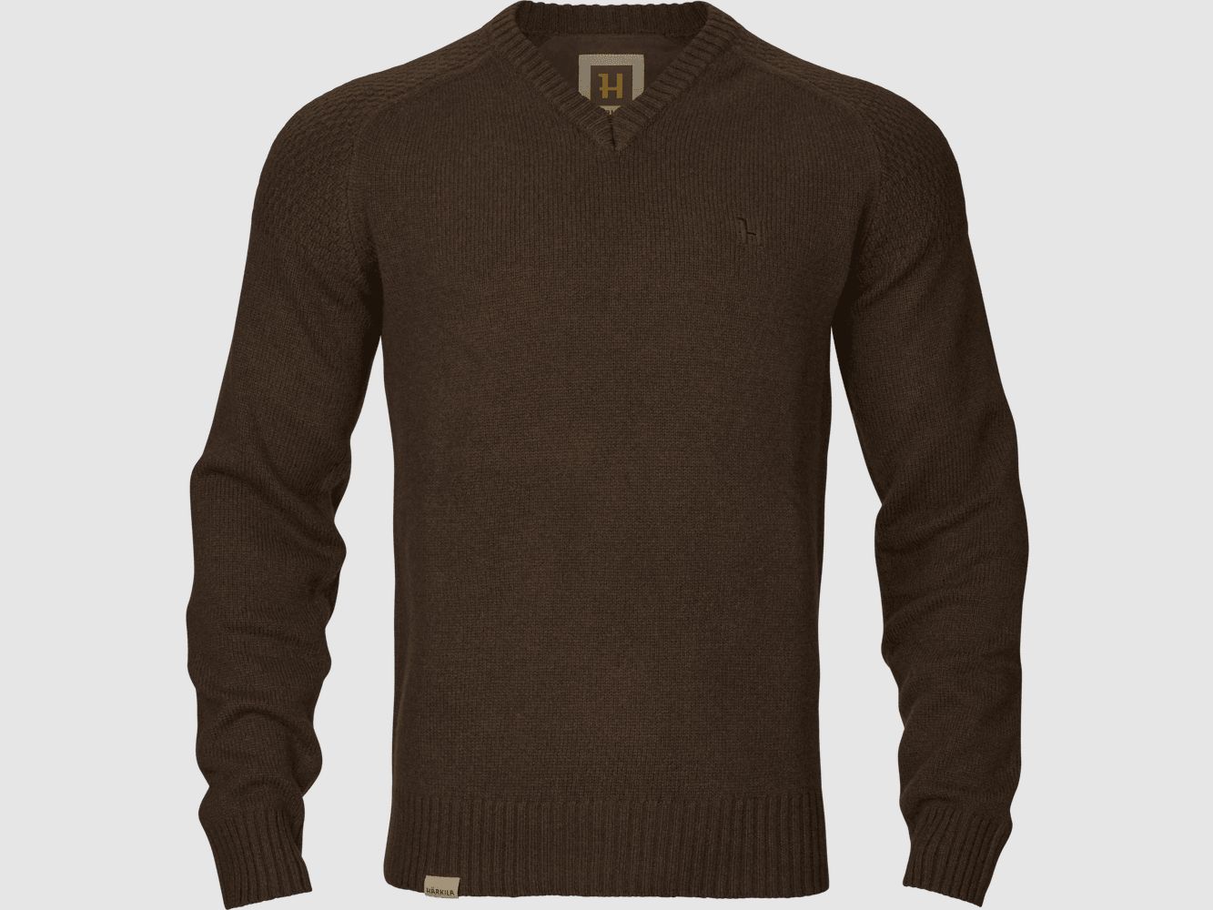 Härkila Vincent Merino Maglione a V Uomo Demitasse marrone M