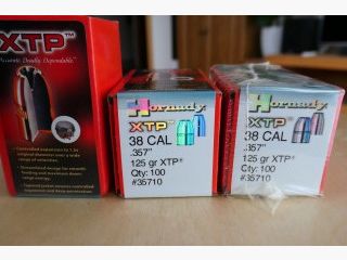 38er,Geschosse, 100 Stück, Hornady XTP, .357, 125 Grain, ungegeöffnet, #############################