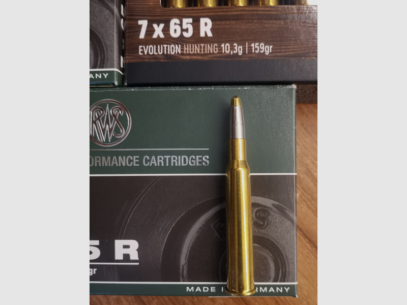 120 Schuß RWS 7 x 65 R Evolution Power Bonded 10,3 g / 159 gr Jagd Patronen