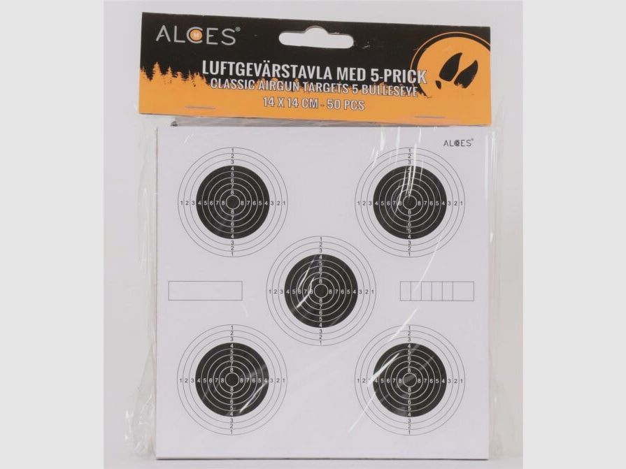 Air rifle boards 14x14 cm Official 5x10 ringed