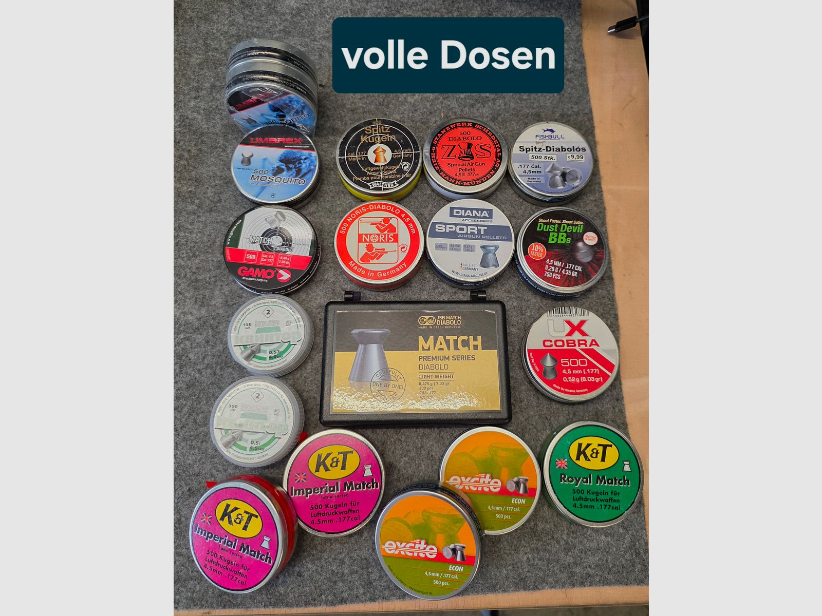 11kg !!! Konvolut Diabolo 4,5mm Kugeln Munition  Federdruck Gas Co2 Luftgewehr Luftpistole Match