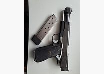 Pistolet Colt SuperComp modifié Cal. .45 ACP customisé par PeterStahl en excellent état + divers accessoires complets