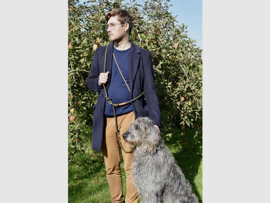 Tochterfirma U-Retrieverleine 10 mm Oliv/Jagdorange