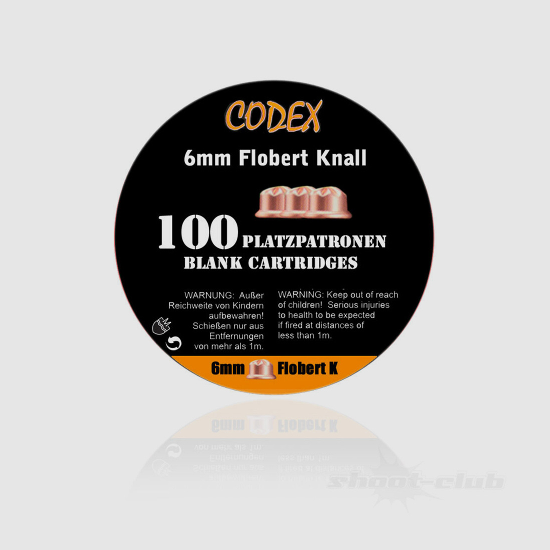 Albrecht Kind GmbH Codex 6mm Flobert cartuchos de fogueo, 100 uds.