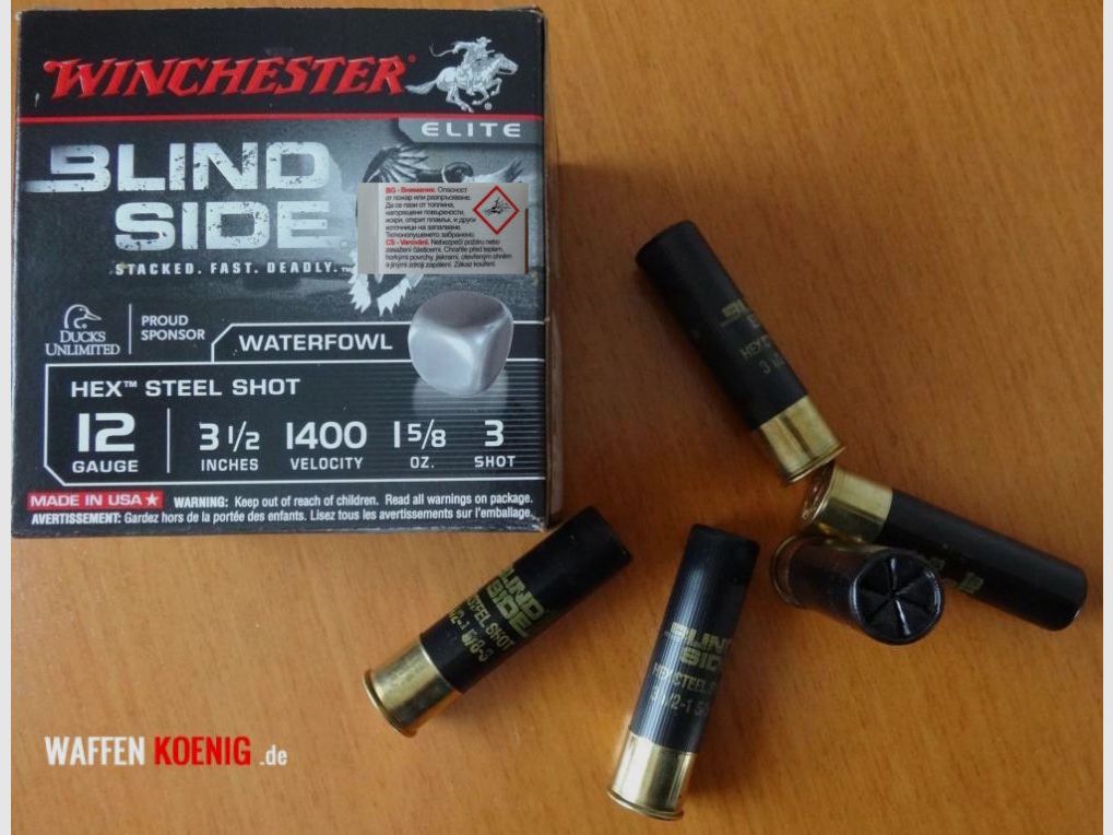 Winchester Winchester Stahl Schrotpatronen Blind Side 12/89-Körnung 3,5mm