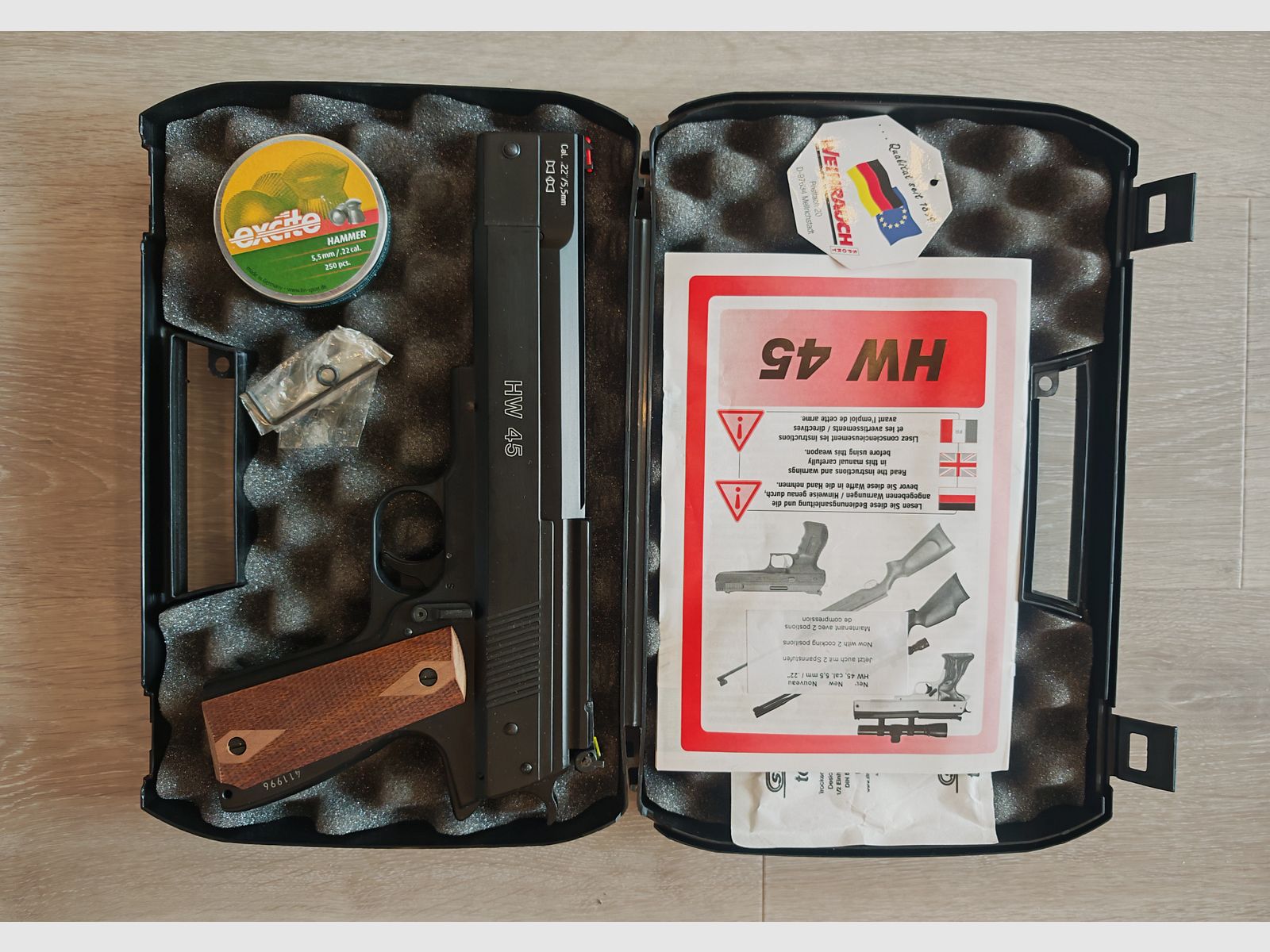 Weihrauch HW 45 pistolet à air comprimé 5,5 mm Diabolo comme neuf