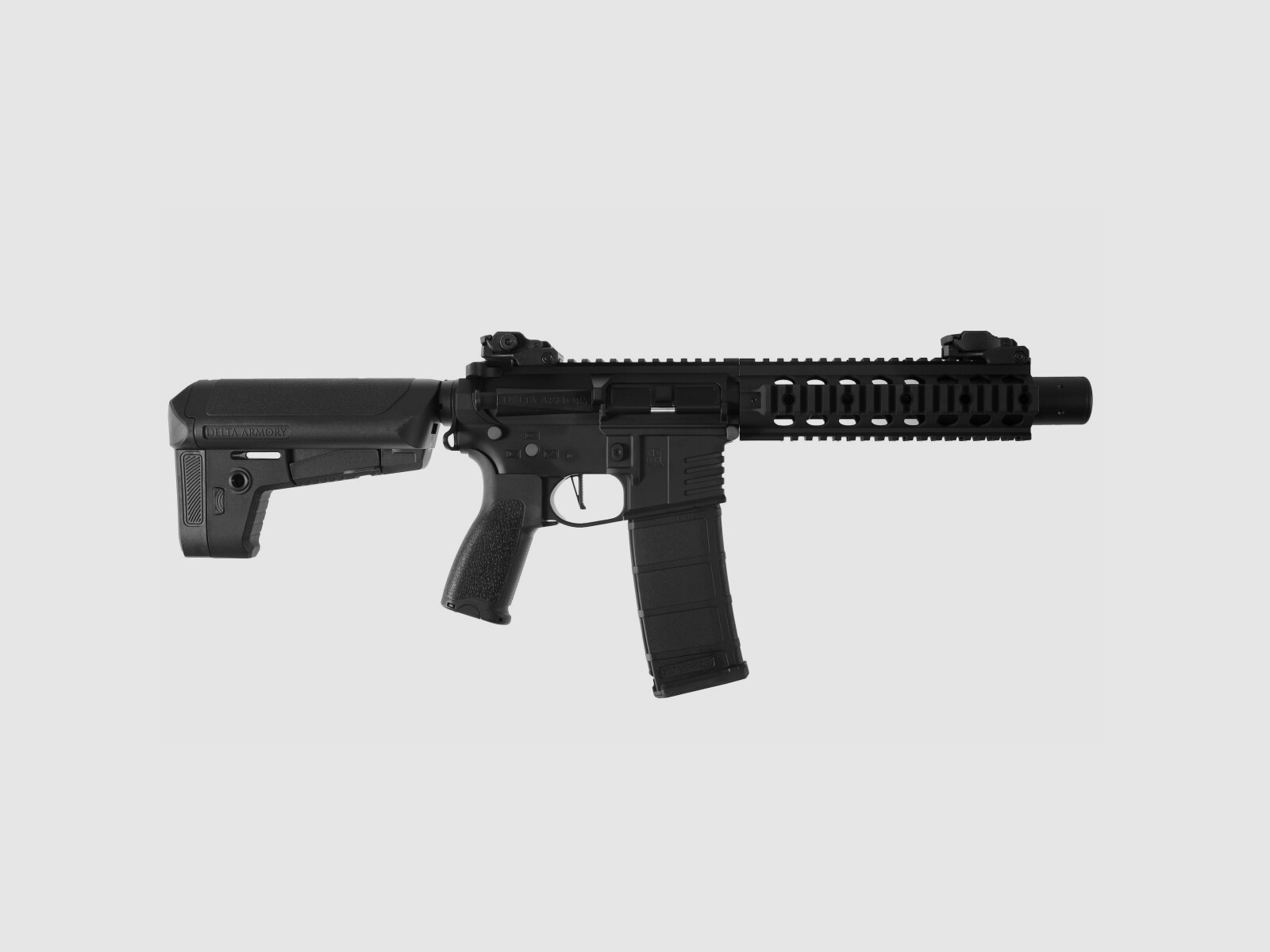 AR15 SilentOps 8 Zoll ALPHA Vollmetall Delta Armory Schwarz S-AEG Airsoft Gewehr Frei ab 18 Jahren