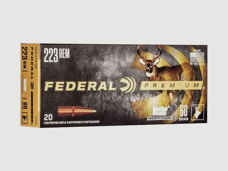 Federal Premium Nosler Partition .223 Rem. 60GR 20 Patronen