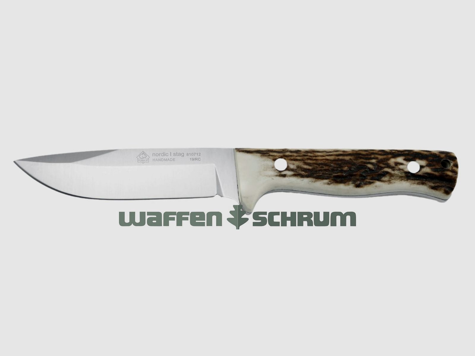 Puma IP Hunting Knife Nordic I Stag Total Length: 23cm - Blade Length: 11.4cm AN.58 Steel - with Leather Sheath