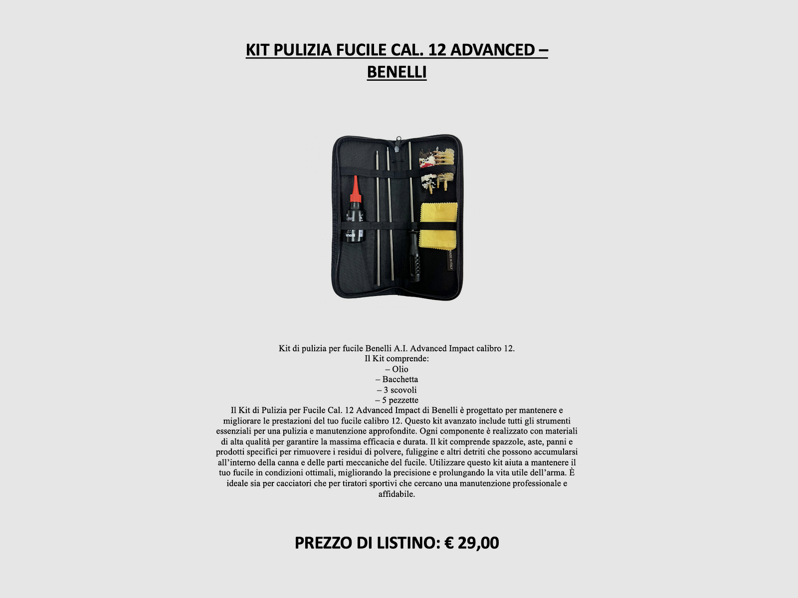 Benelli – ZESTAW DO CZYSZCZENIA KARABINU KAL. 12 ADVANCED IMPACT BENELLI, zdjęcie 3 z 3