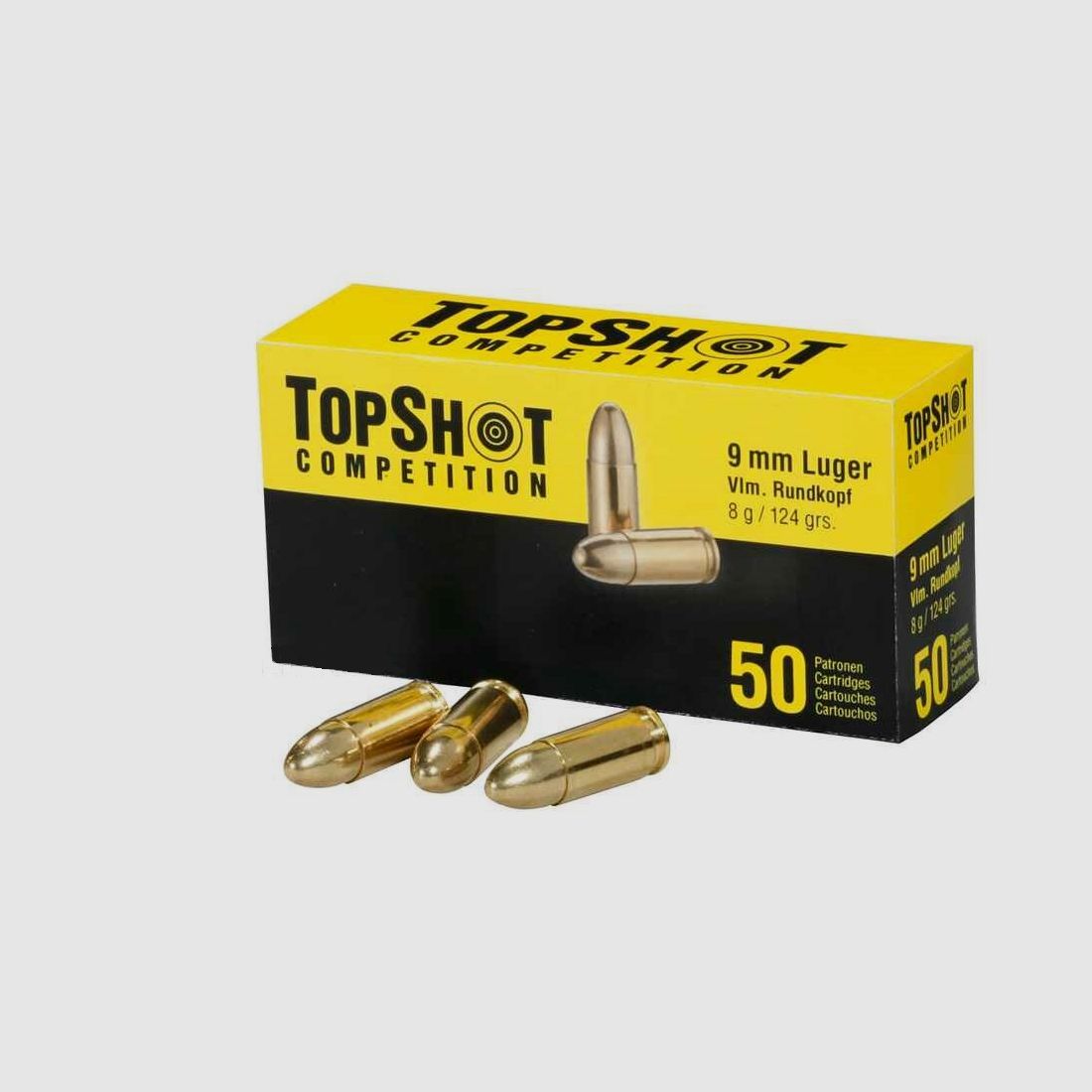 9 mm Luger Vollmantel 8,0 g/124 grs. TOPSHOT Competition