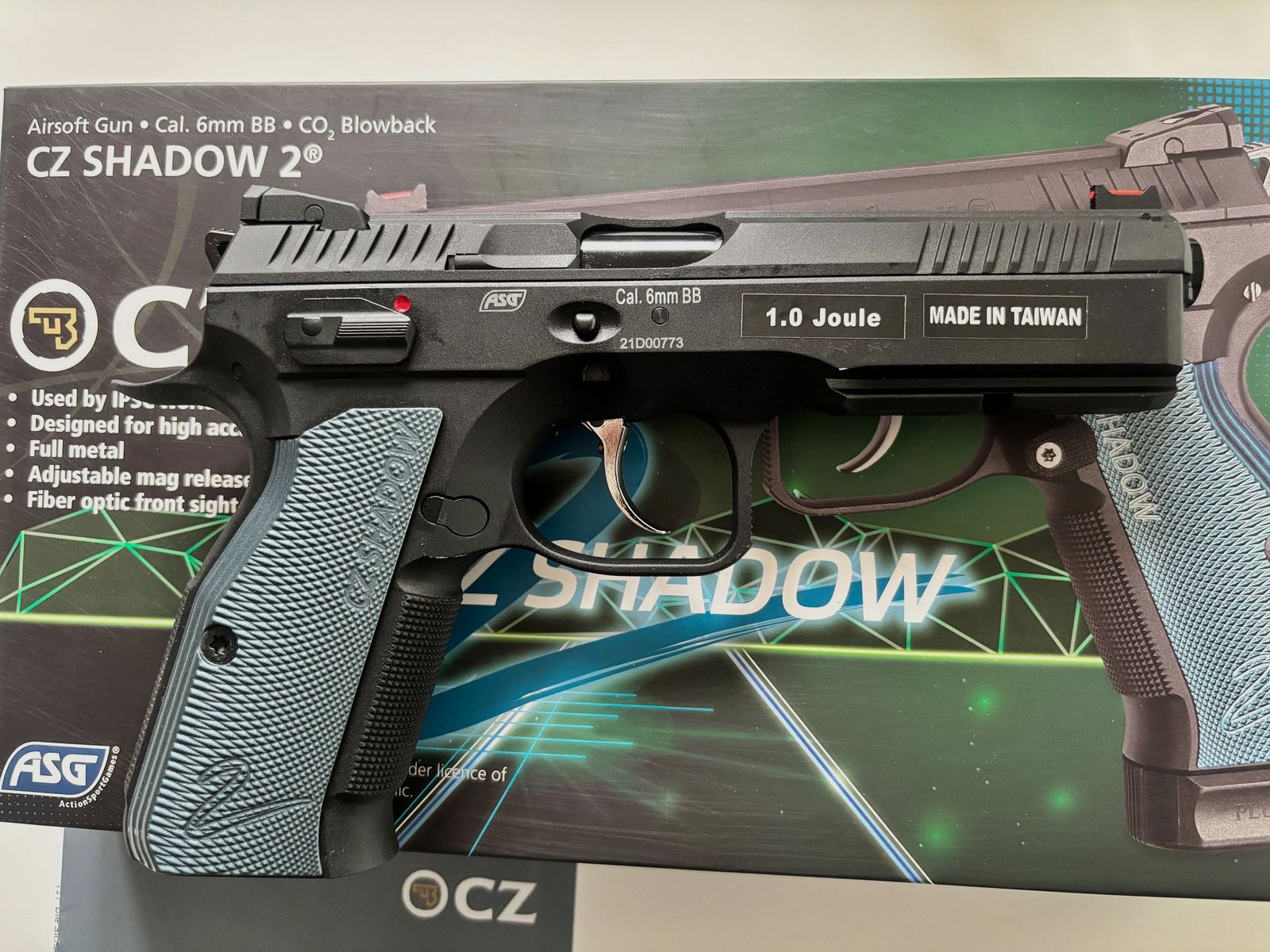 ASG CZ Shadow 2 Airsoft 6mm BB Blowback comme neuf, image 3 sur 4