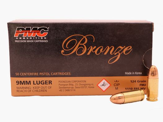 9mm Luger FMJ 124 grs. PMC