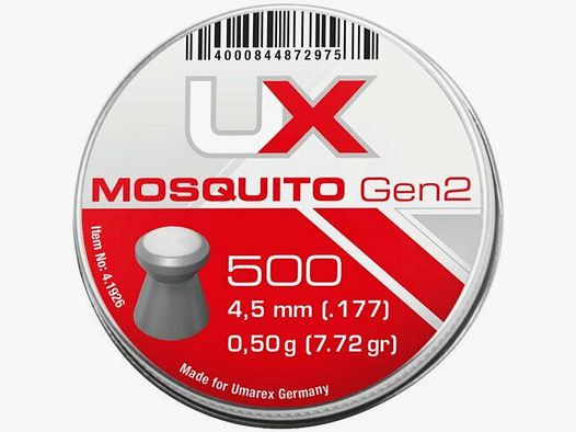 UX Mosquito Diabolos Gen2 4,5 mm (.177) Testa Piatta 0,50 g 5x 500 pz. Barattolo