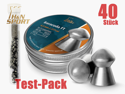 Testpack 40 HN SPORT Diabolo BARACUDA FT, Rundkopf, Kaliber 4,50 mm, 0,62 g