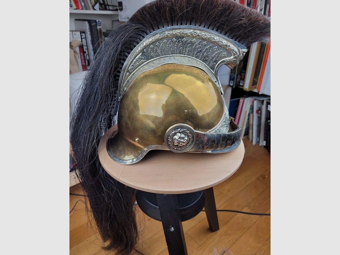 Zeer mooie helm van de rijdende gendarmerie – Mod 1912 – schaal in perfecte staat – manen aanwezig – "Franck et fils" – TBE++, afbeelding 3 van 21
