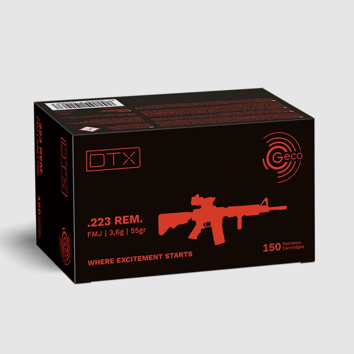 Geco .223 Rem. DTX 3,6g - 55gr 150er Pck