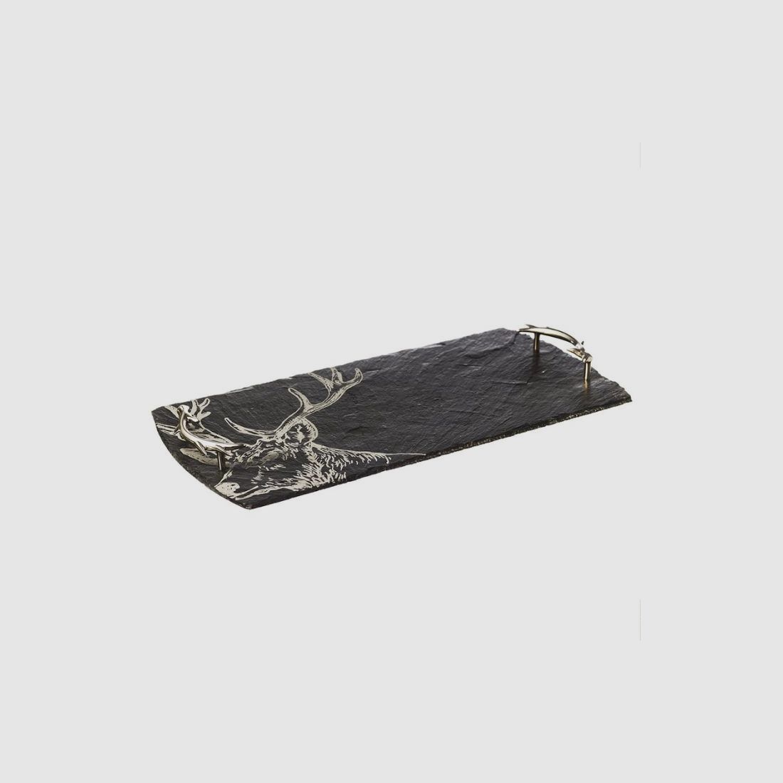 Hirsch-Schiefertablett mit Geweih-Griffen 50x25cm, Bild 3 von 12