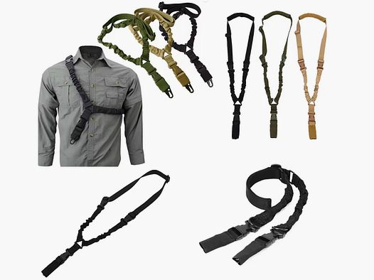 Cinghia tattica, cinghia bungee, cinghia a 1 punto, sling a punto singolo con moschettone in metallo