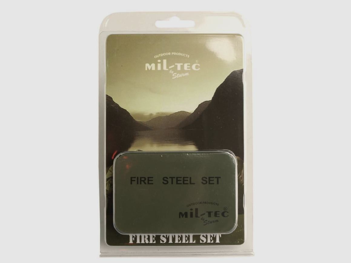 Conjunto Fire Steel MIL-TEC con contenedor