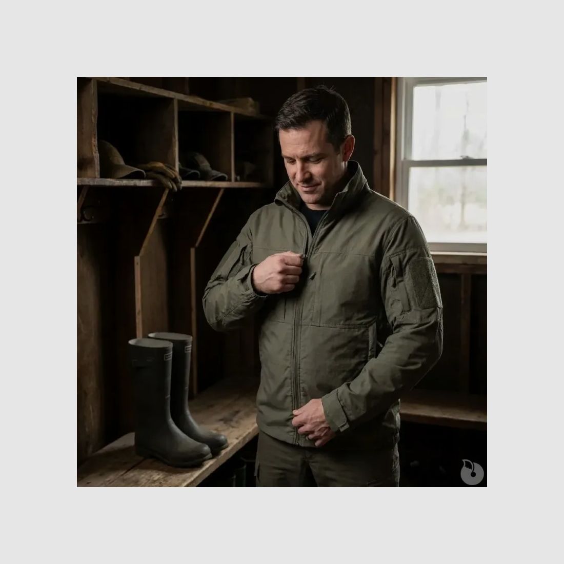 Kurze Jacke Fighter 8 Taschen Reißverschluss Ripstop Khaki M bis 3XL, Bild 4 von 16