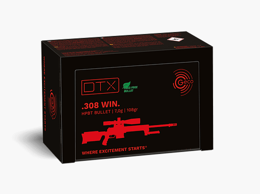 Geco. .308 Win. DTX bleifrei 7 g/108 grs - 50 Stk.