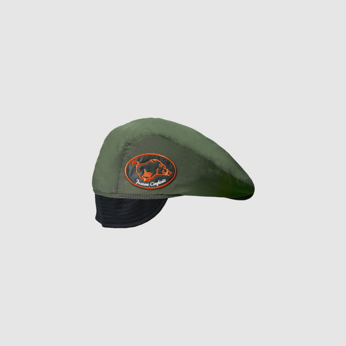 Grüne Kappe mit orangefarbenem Patch Wildschwein: Ein perfektes Accessoire für Tierliebhaber, Bild 2 von 4