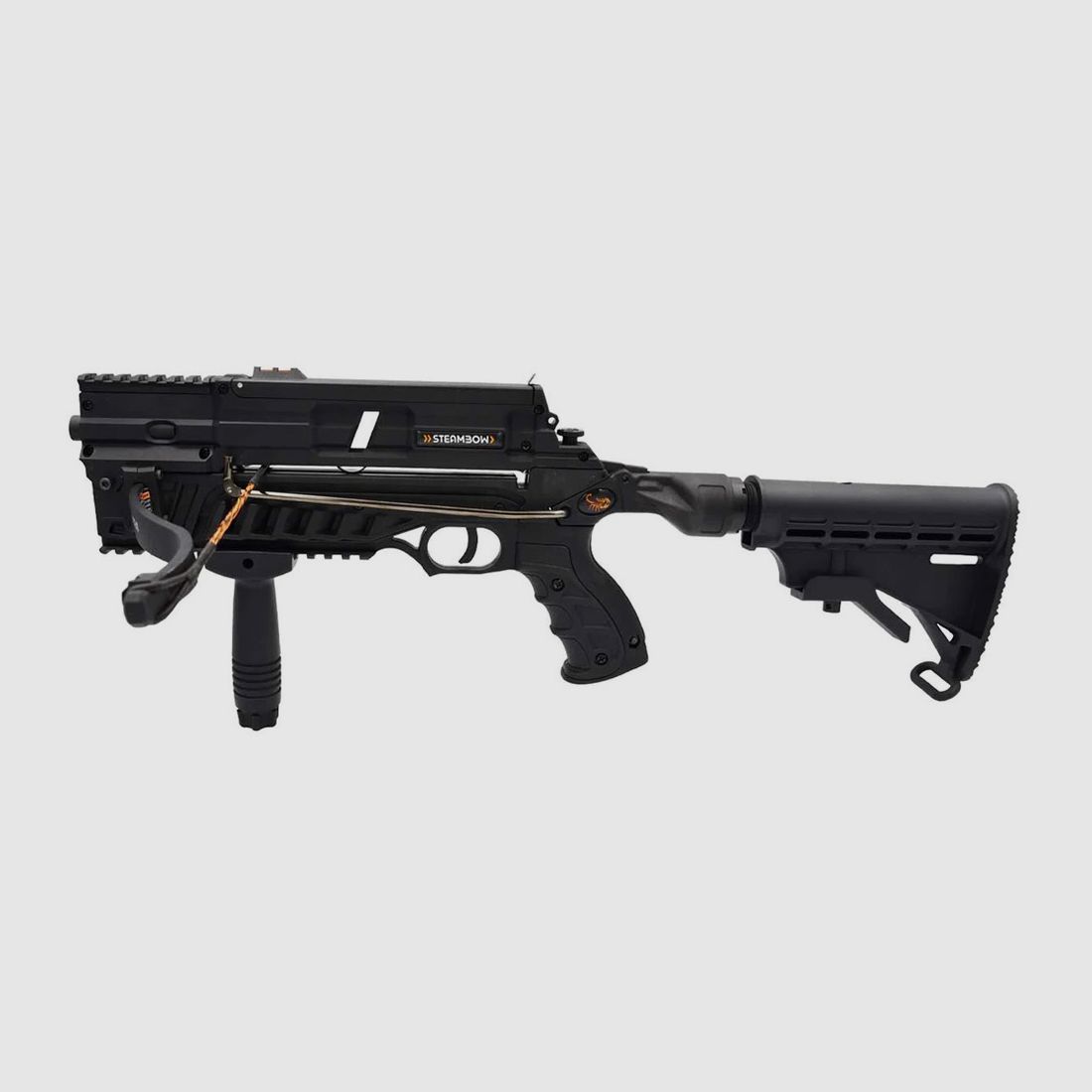 Multishot Pistolenarmbrust Steambow AR-6 Stinger II Tactical 55 Ibs Tuning Abzug Schnellwechsel-Wurfarmsystem inklusive ZubehĂ¶r (P18)