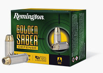 Remington Munitions de Pistolet 10 mm Auto 11,70g Laiton Chemisé Hollow Point Golden Saber Defense